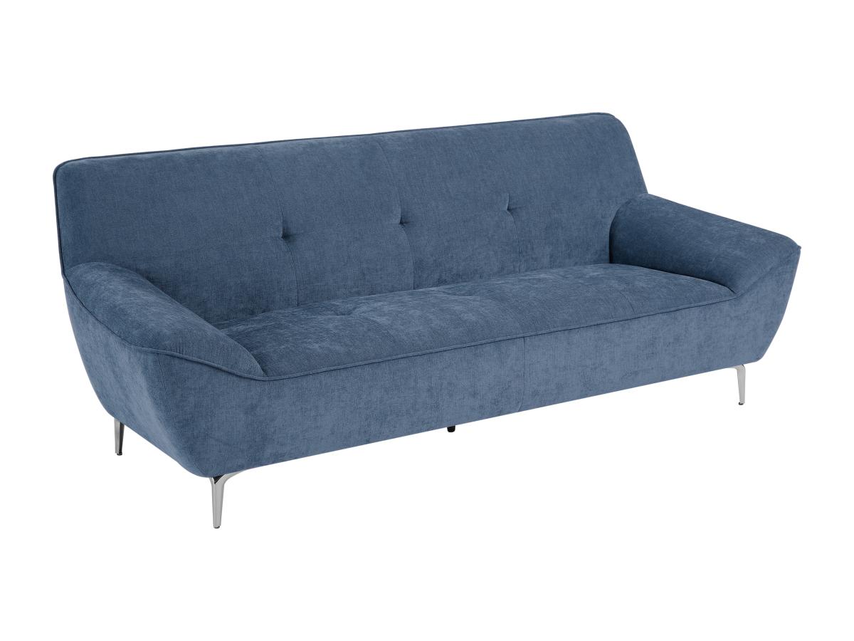 Sofa 3-Sitzer - Stoff - Blau - PAVULIA günstig online kaufen