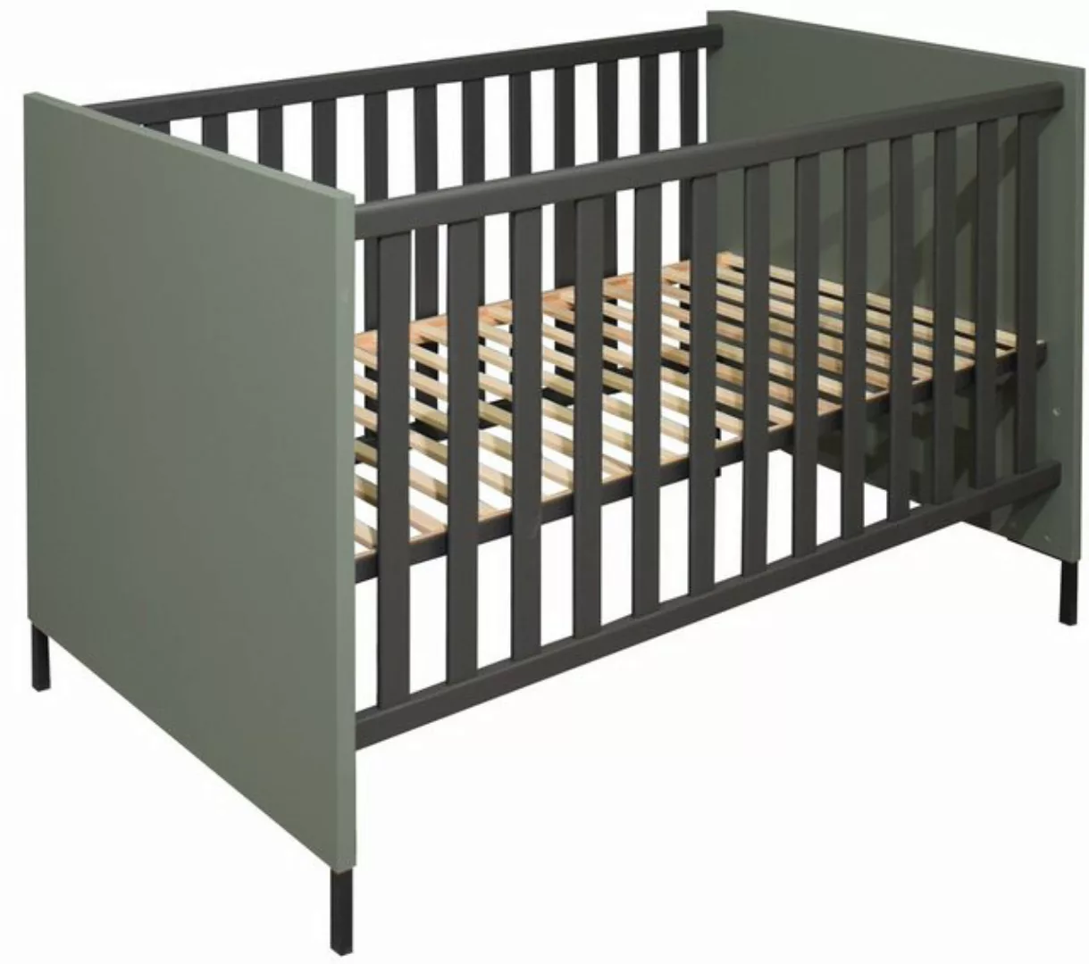 freiraum Babybett Ole, in pine green matt / anthrazit matt - 78x93x144cm (B günstig online kaufen