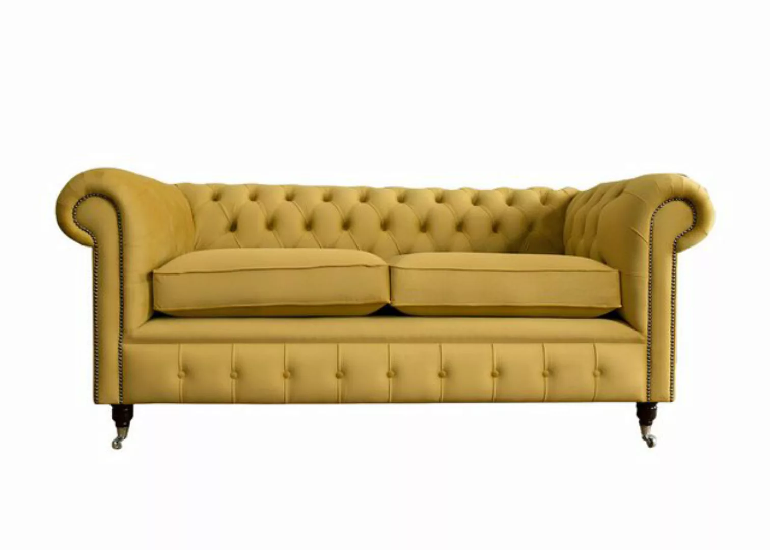 Xlmoebel Sofa Gelbes Chesterfield-Sofa für das Wohnzimmer im Design von Cou günstig online kaufen