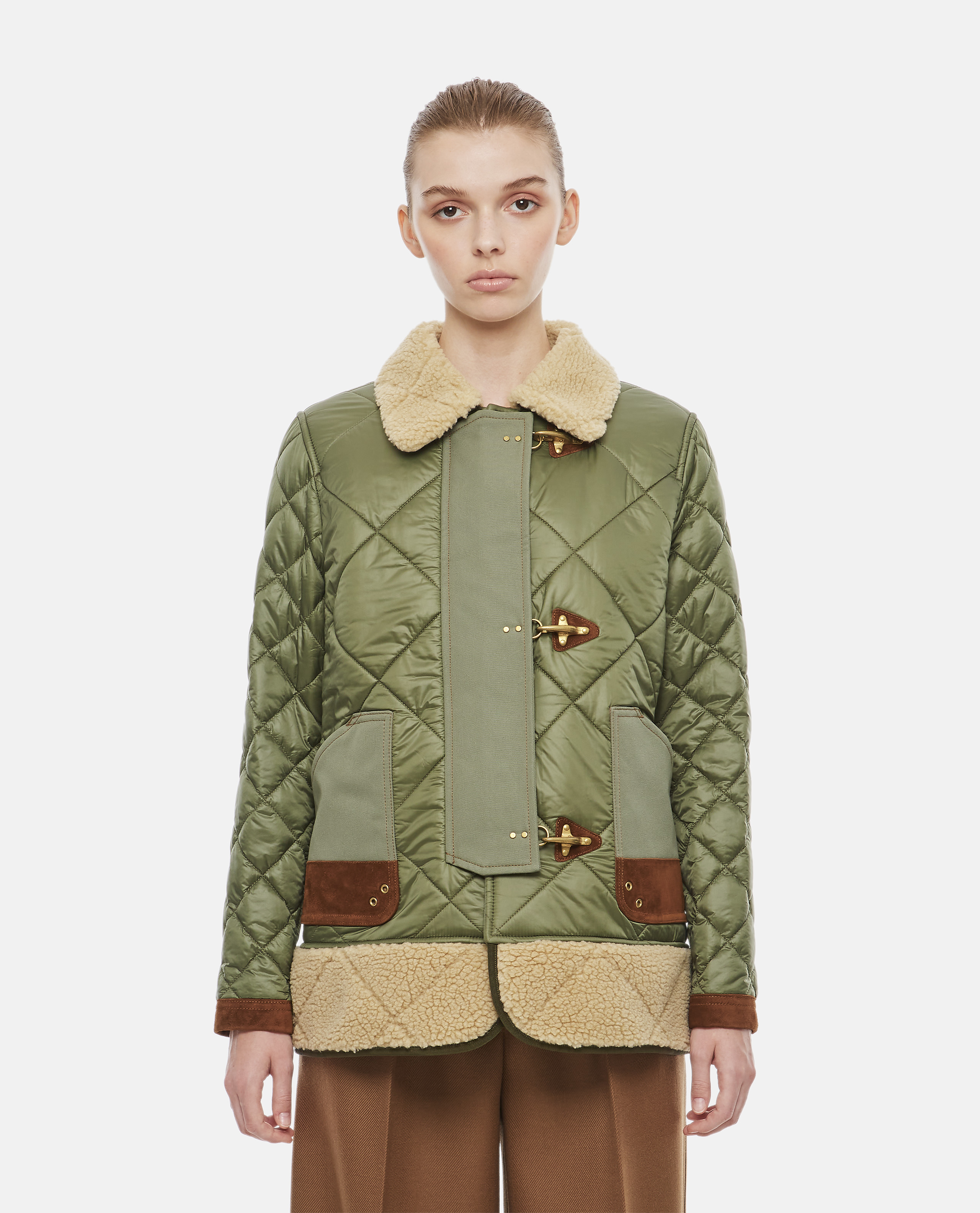 QUILTED AND SHEARLING MIX 3 HOOKS JACKET günstig online kaufen