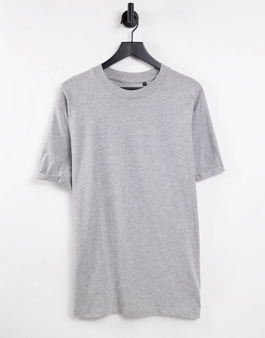 Brave Soul - T-Shirt mit aufgerollten Ärmeln in hellem Kalkgrau günstig online kaufen