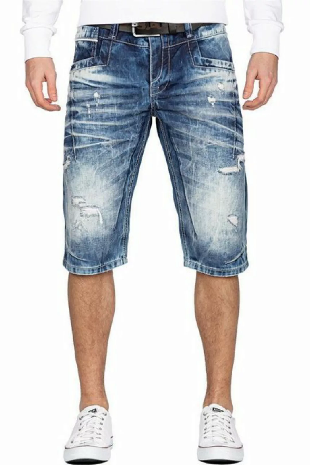 Cipo & Baxx Jeansshorts Herren Kurze Hose 20CB13-BANS mit destroyed Effekte günstig online kaufen