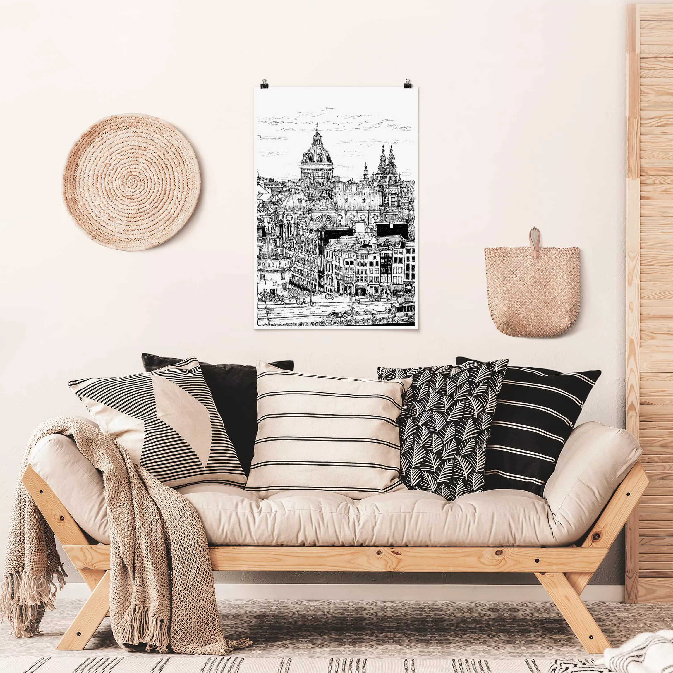 Poster Architektur & Skyline - Hochformat Stadtstudie - Altstadt günstig online kaufen