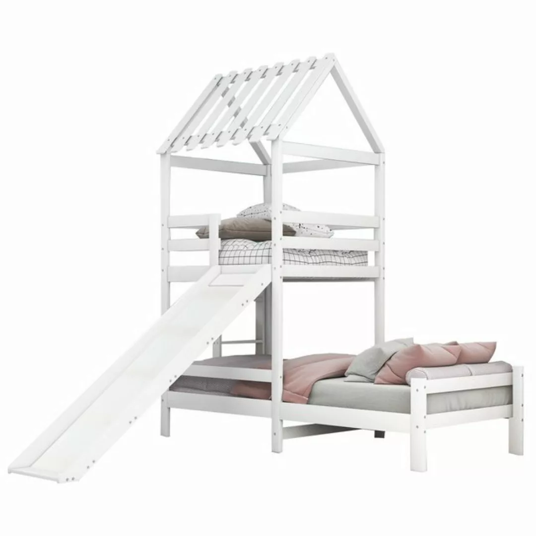 Flieks Etagenbett, Hausbett Spielturmbett Kinderbett 90x200cm+90x100cm Kief günstig online kaufen