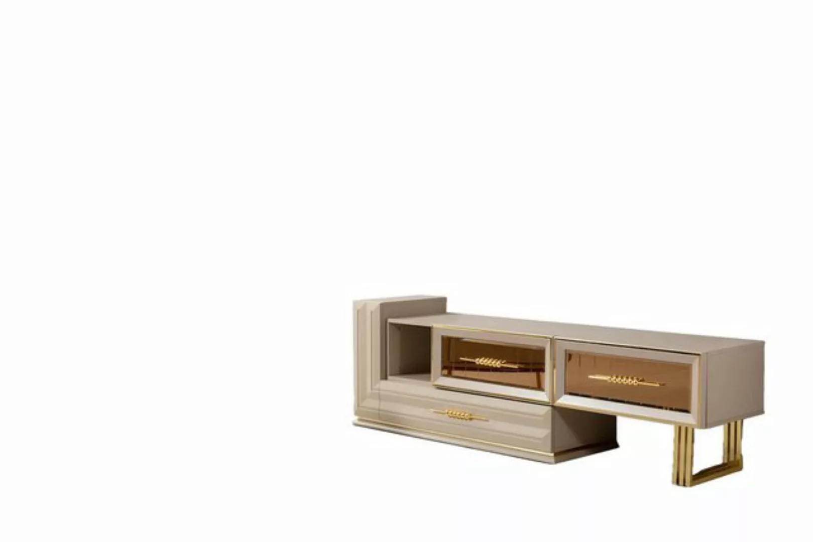 Xlmoebel TV-Schrank Moderne Beige Wohnzimmermöbel Set mit TV-Ständer, Lowbo günstig online kaufen