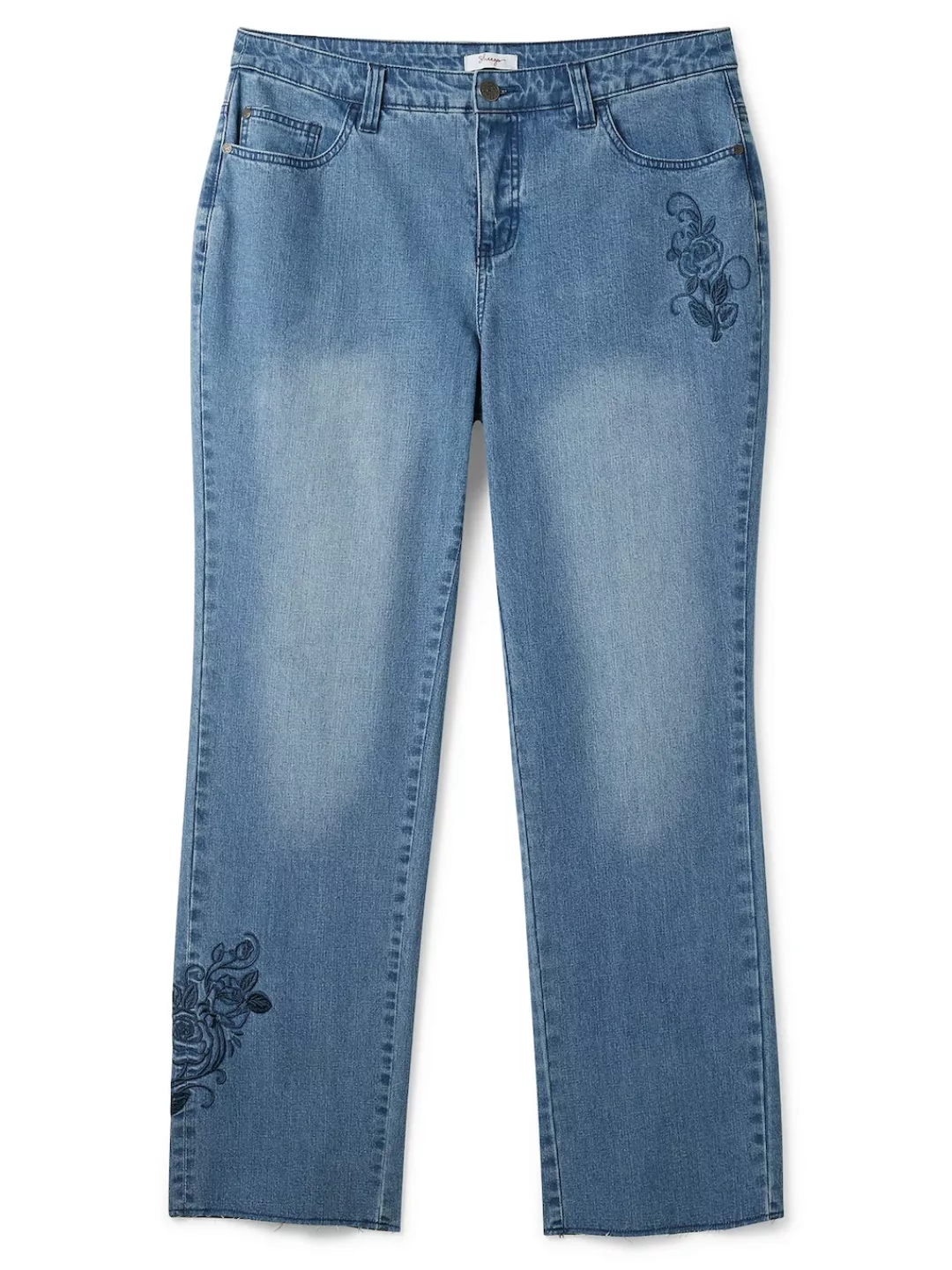 Sheego Stretch-Jeans "Große Größen", mit aufwendiger Blumenstickerei günstig online kaufen