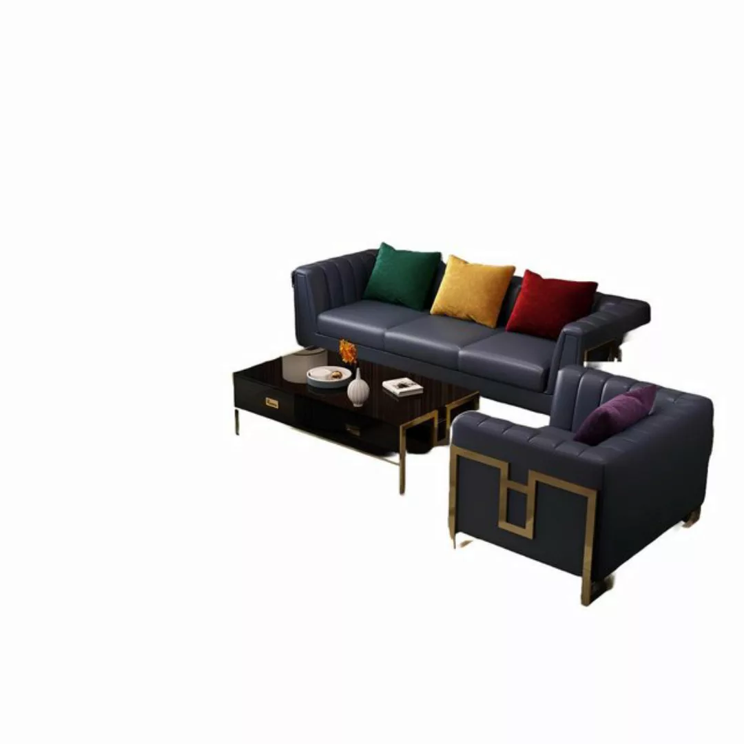 JVmoebel Sofa Ledersofa Couch Sofagarnituren 3+2+1 Sitzer Garnitur Design, günstig online kaufen