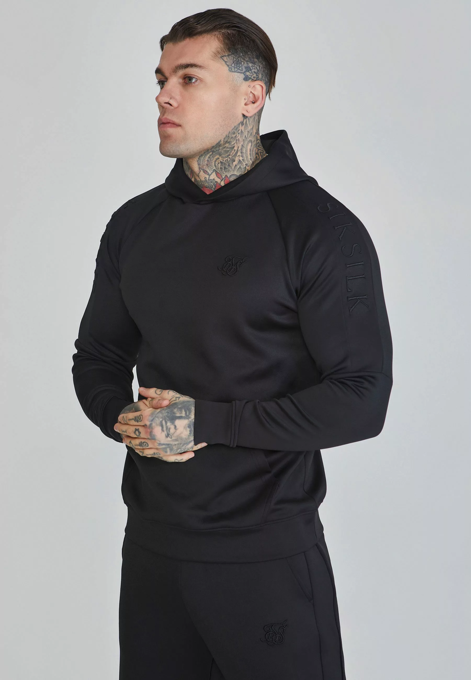Siksilk Sweatanzug SikSilk Herren Schwarzes Kapuzenpullover günstig online kaufen