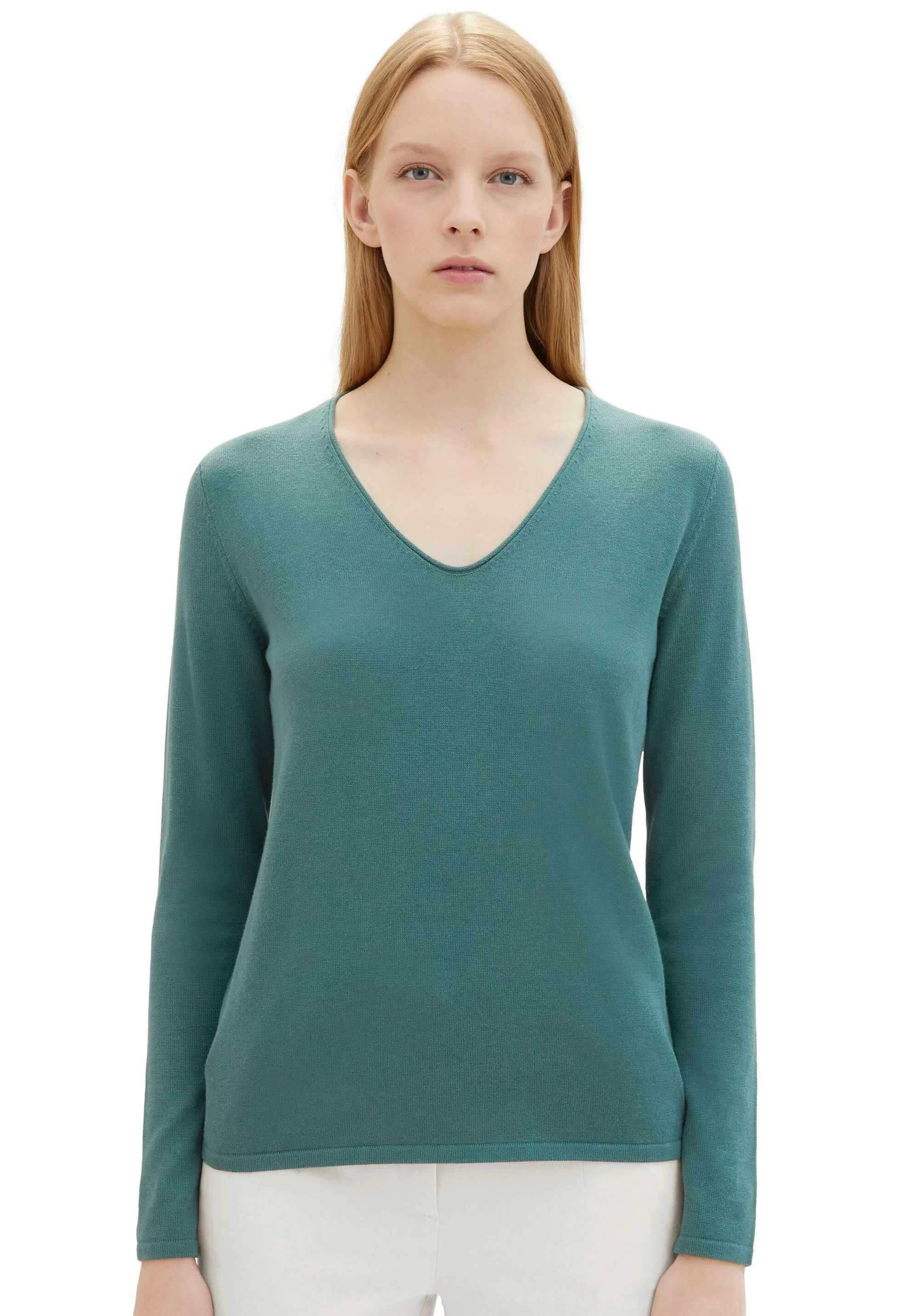TOM TAILOR V-Ausschnitt-Pullover, aus Feinstrick günstig online kaufen
