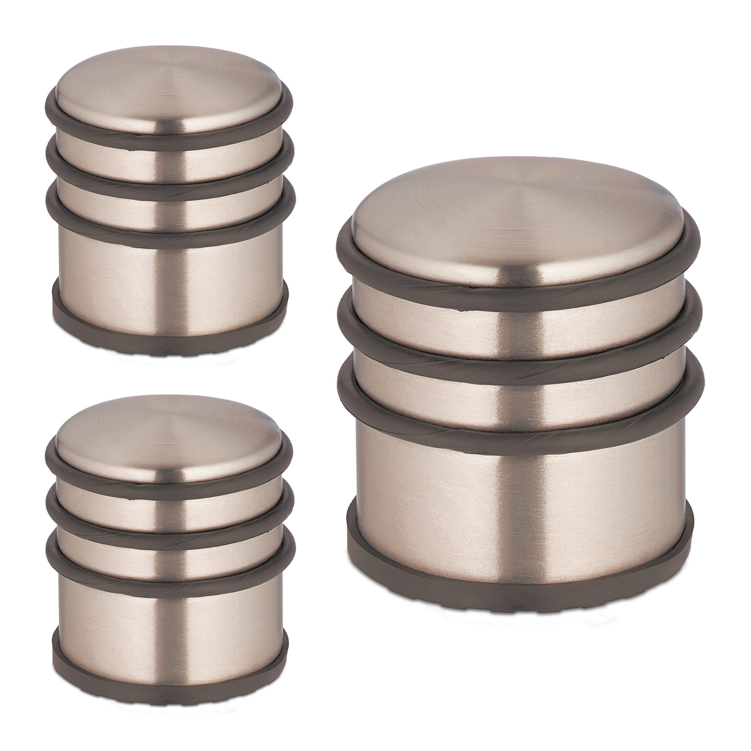 relaxdays Bodentürstopper 3x Edelstahl Türstopper in günstig online kaufen