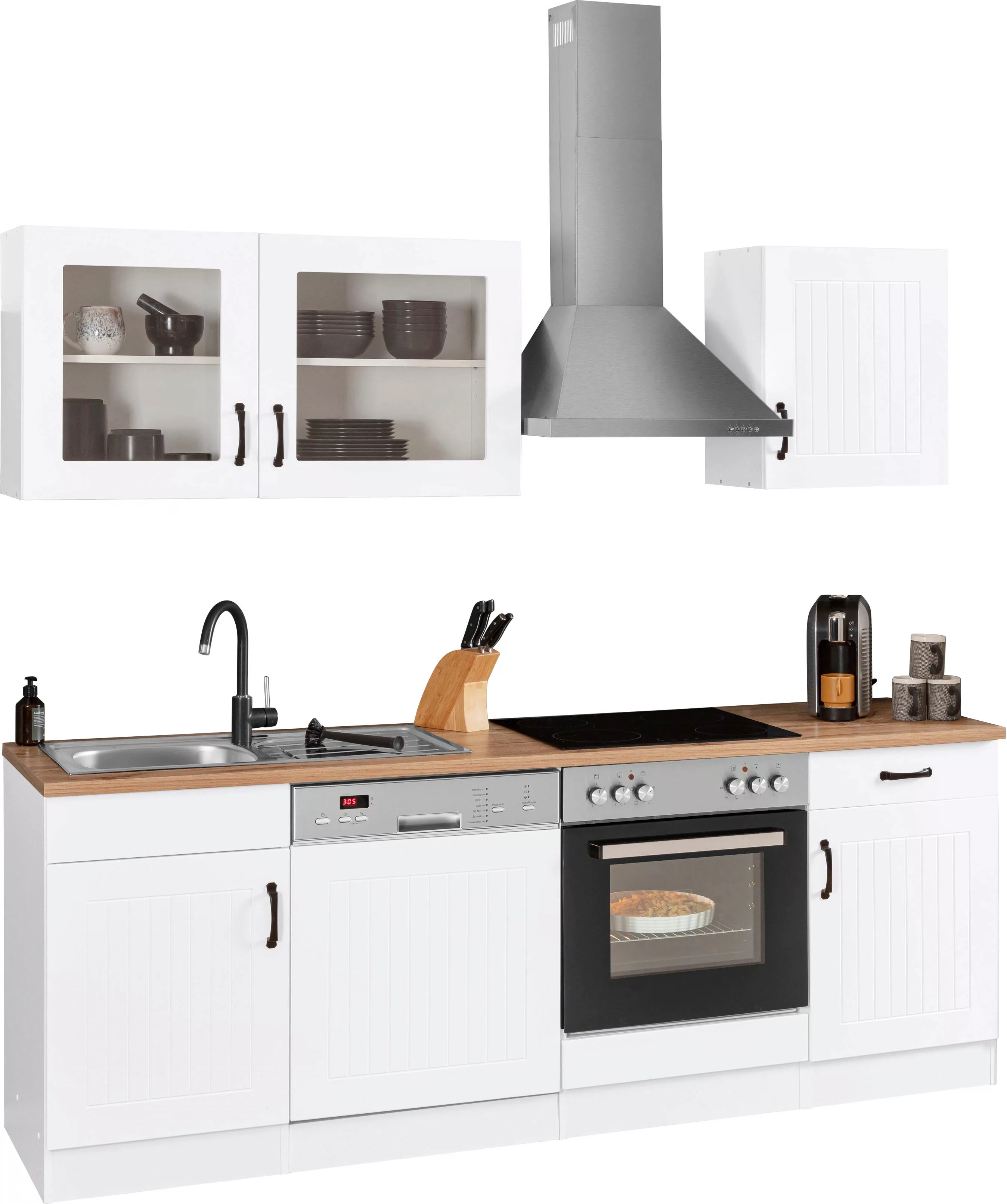 HELD MÖBEL Küchenzeile "Athen", mit E-Geräten, Breite 220 cm, mit hochwerti günstig online kaufen