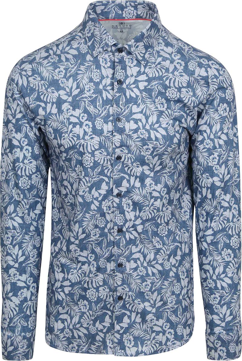 DESOTO Hemd Denim Blumen Blau - Größe S günstig online kaufen