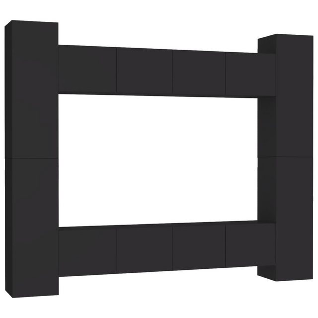 vidaXL TV-Schrank 8-tlg. TV-Schrank-Set Schwarz Holzwerkstoff (1-St) günstig online kaufen