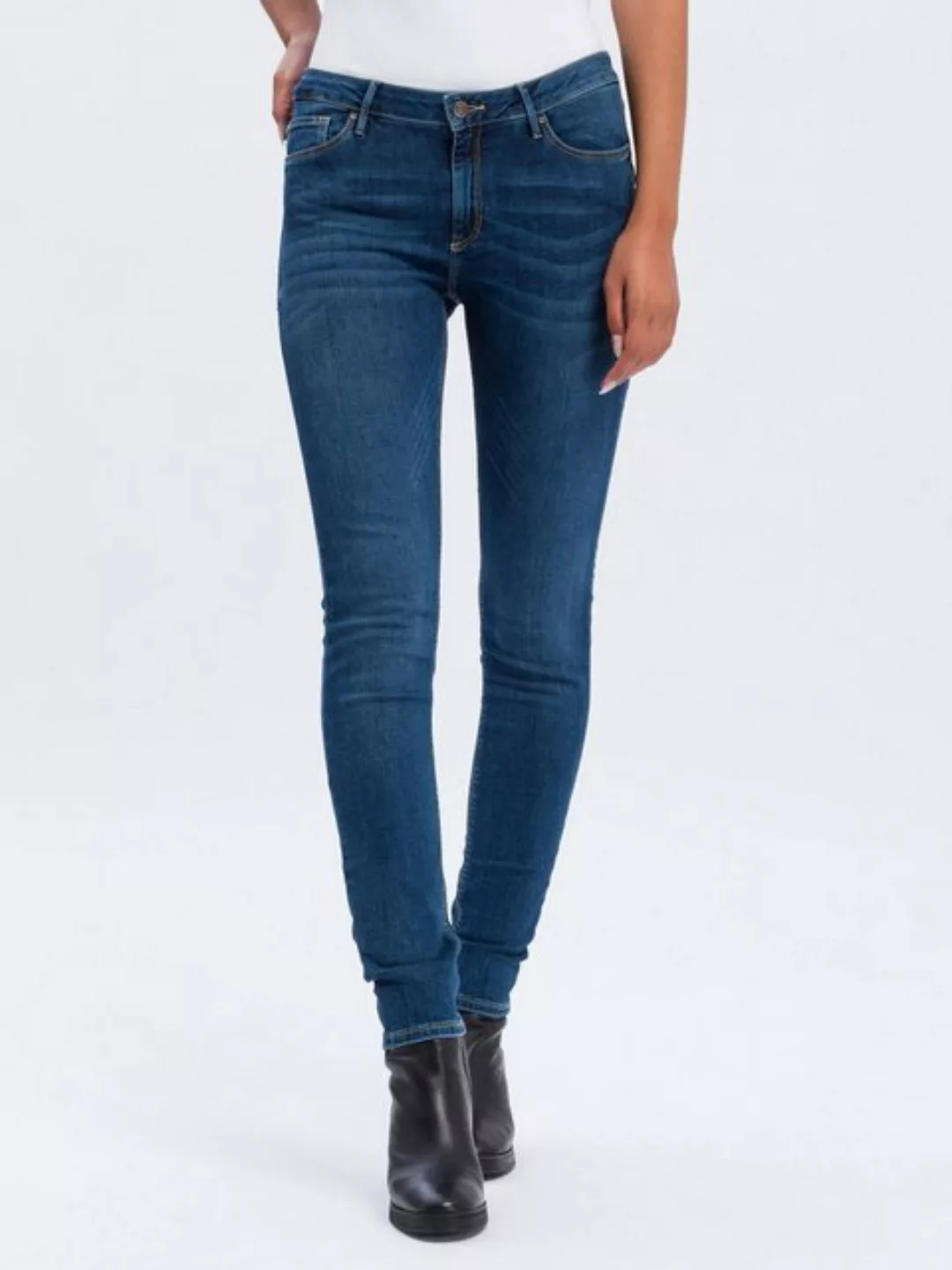 Cross Jeans Damen Jeans Alan - Skinny Fit - Blau - Deep Blue Used günstig online kaufen