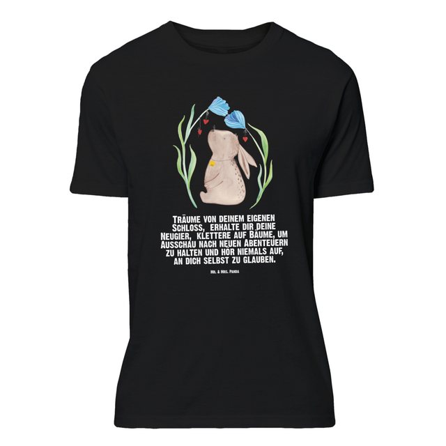 Mr. & Mrs. Panda T-Shirt Hase Blume - Schwarz - Geschenk, Kaninchen, Gesche günstig online kaufen