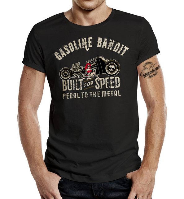 GASOLINE BANDIT® T-Shirt für Rockabilly Hot Rod Fans: Pedal to The Metal günstig online kaufen