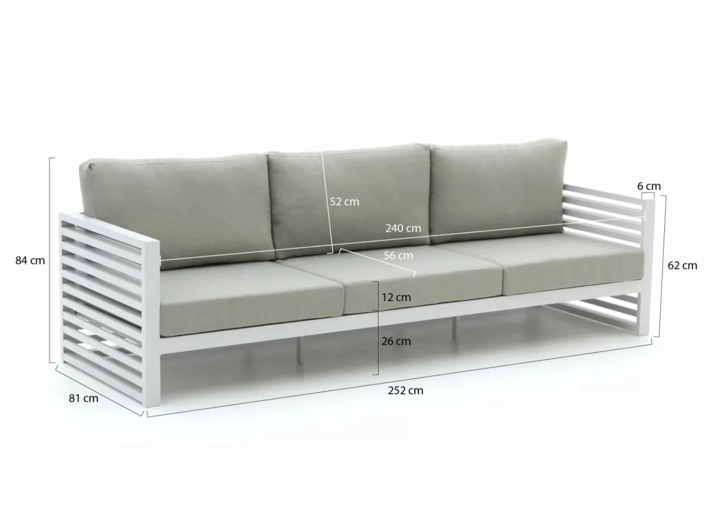 Bellagio Cadora Gartensofa 3-Sitzer 252 günstig online kaufen