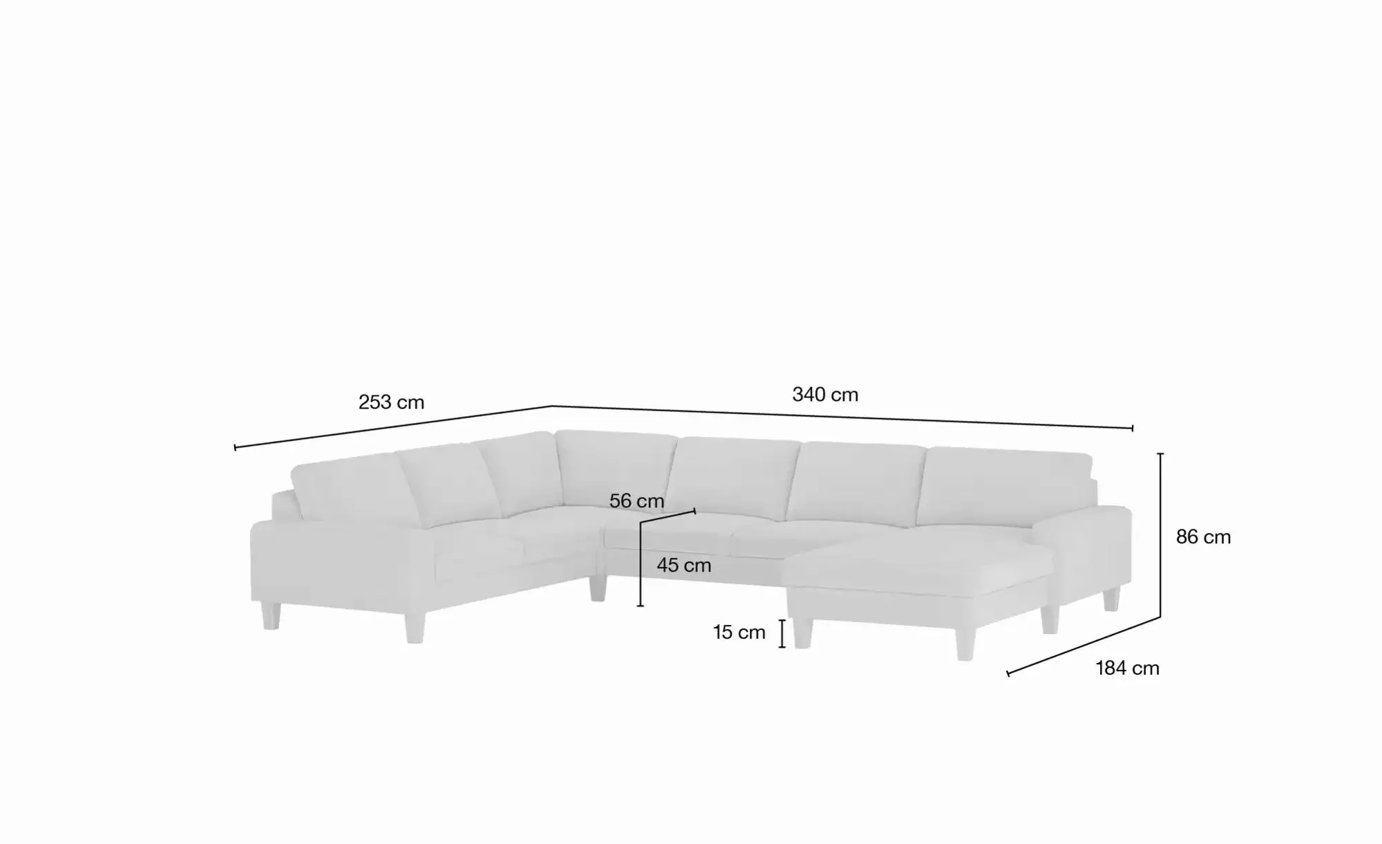 Max Schelling Wohnlandschaft  Maximum ¦ grau ¦ Maße (cm): B: 237 H: 86 T: 1 günstig online kaufen