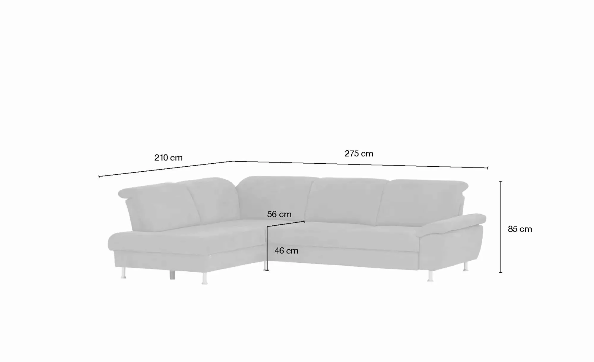 Diva Ecksofa  Diva Lounge ¦ braun ¦ Maße (cm): B: 275 H: 85 T: 210.0 Polste günstig online kaufen