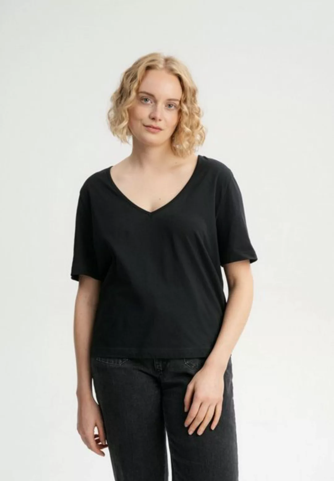 MELA Kurzarmshirt Damen V-Neck T-Shirt LALI günstig online kaufen