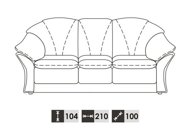 Xlmoebel Sofa Entspannungssofas mit Design für drei Personen in Kunstleders günstig online kaufen