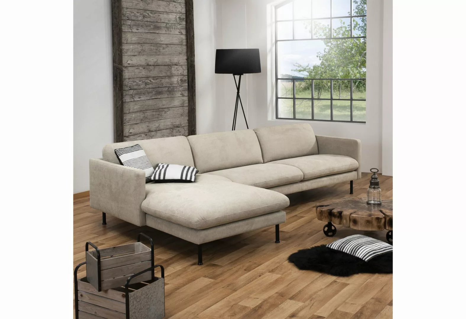 58 aufm Kessel Sofa links mit Sofa 2,5-Sitzer rechts Kalia Bezug Flachgeweb günstig online kaufen