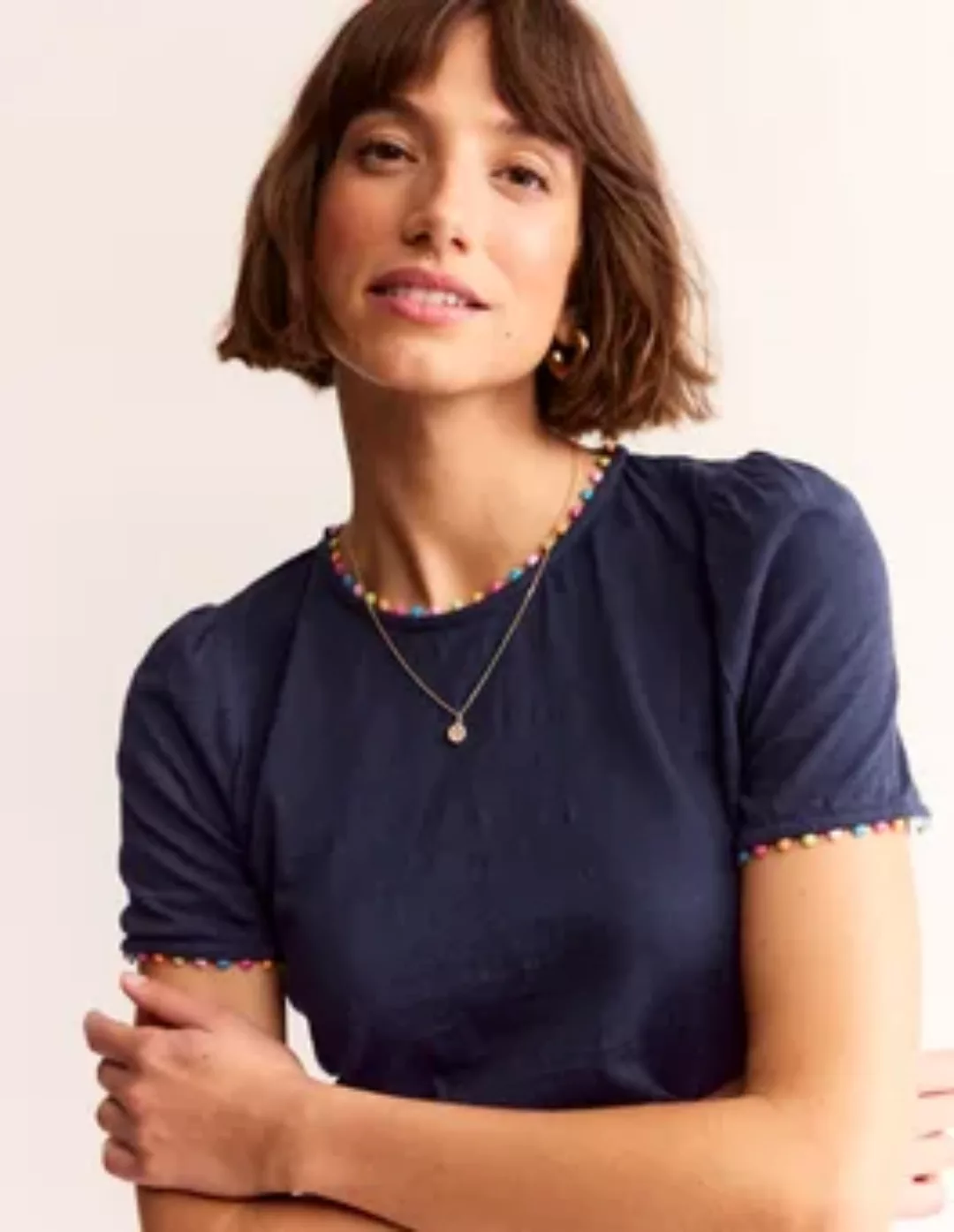 Ali T-Shirt aus Jersey Damen Boden, Marineblau günstig online kaufen
