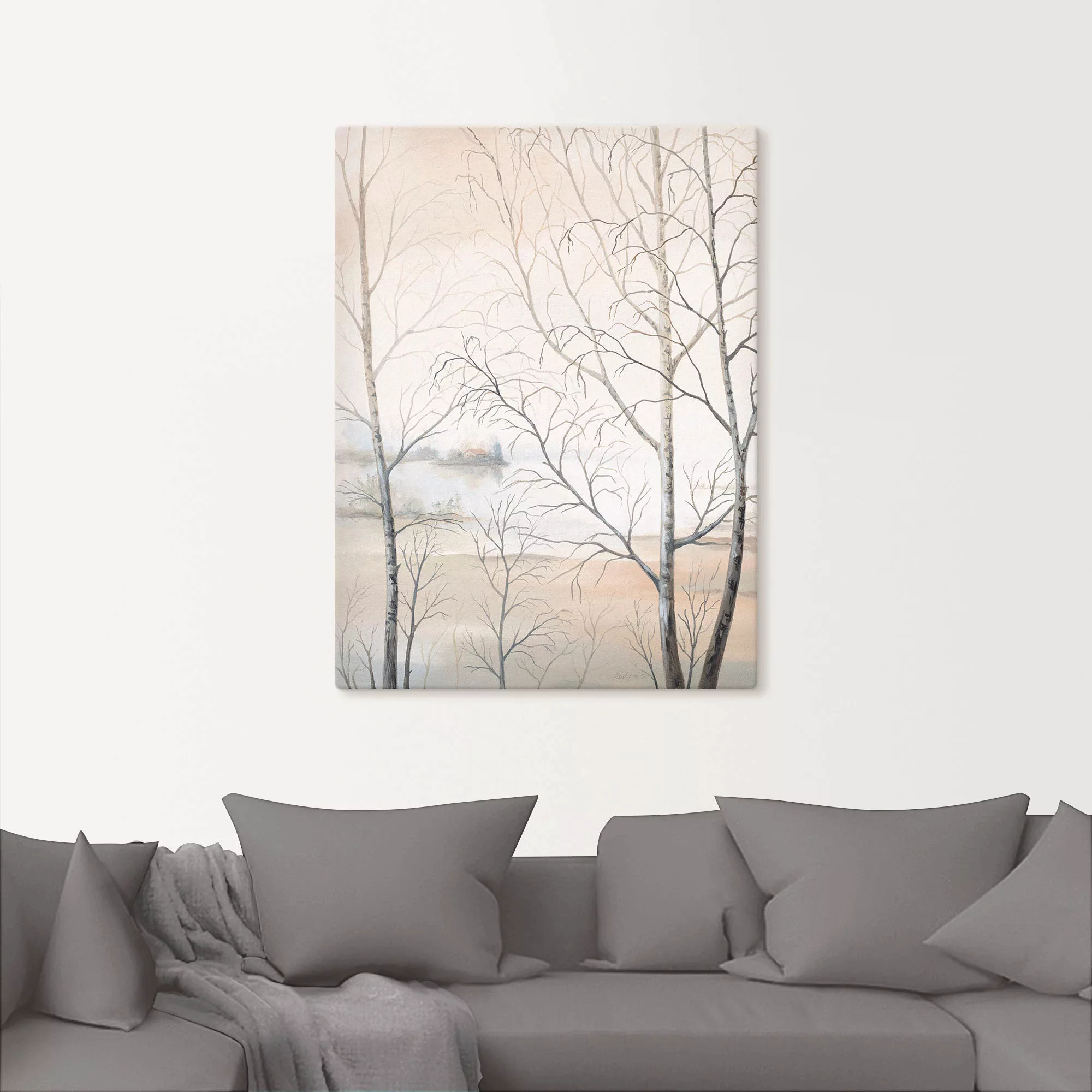 Artland Wandbild »Seeufer am Wald II«, Gewässer, (1 St.), als Leinwandbild, günstig online kaufen