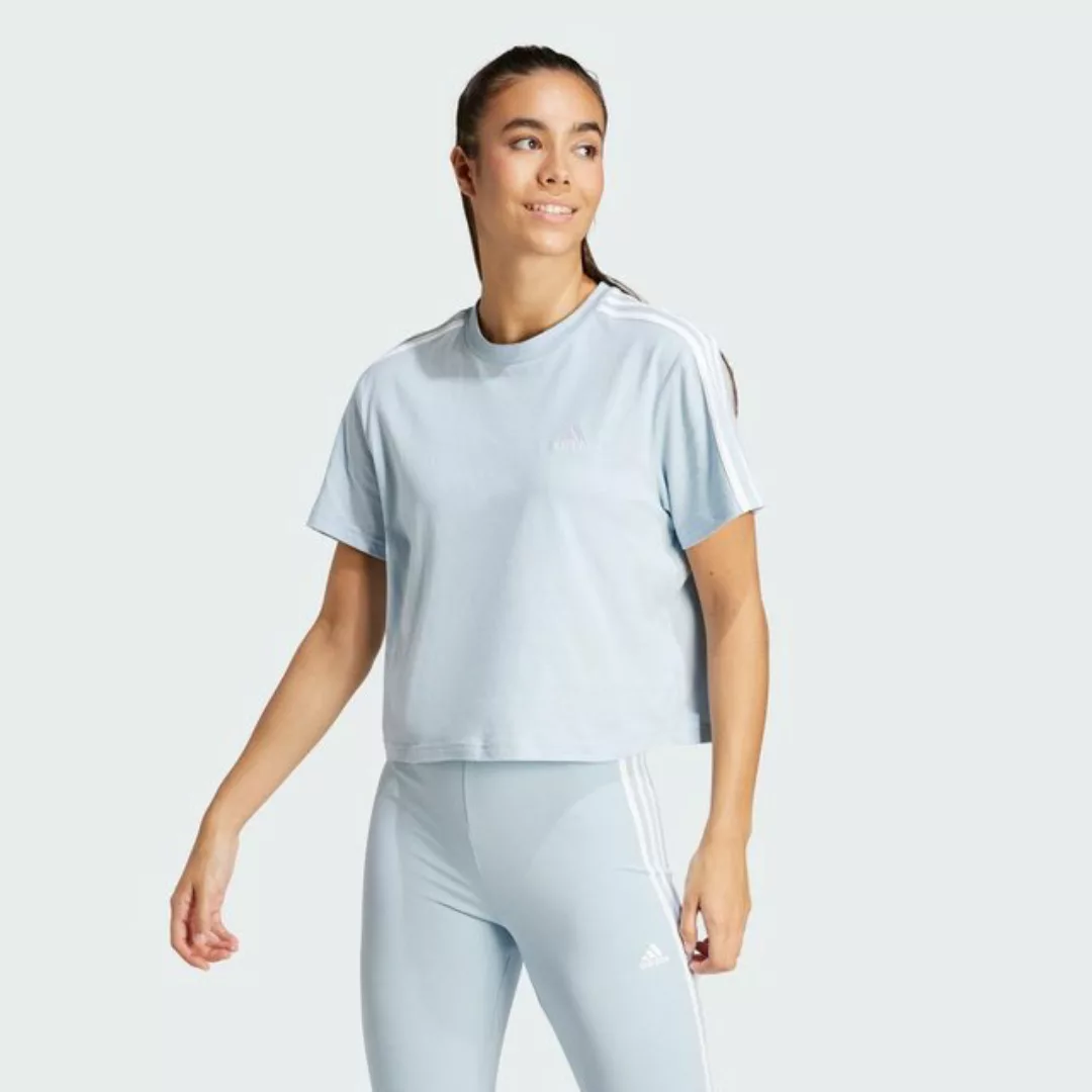 adidas Sportswear T-Shirt ESSENTIALS 3-STREIFEN SINGLE JERSEY CROP-TOP günstig online kaufen