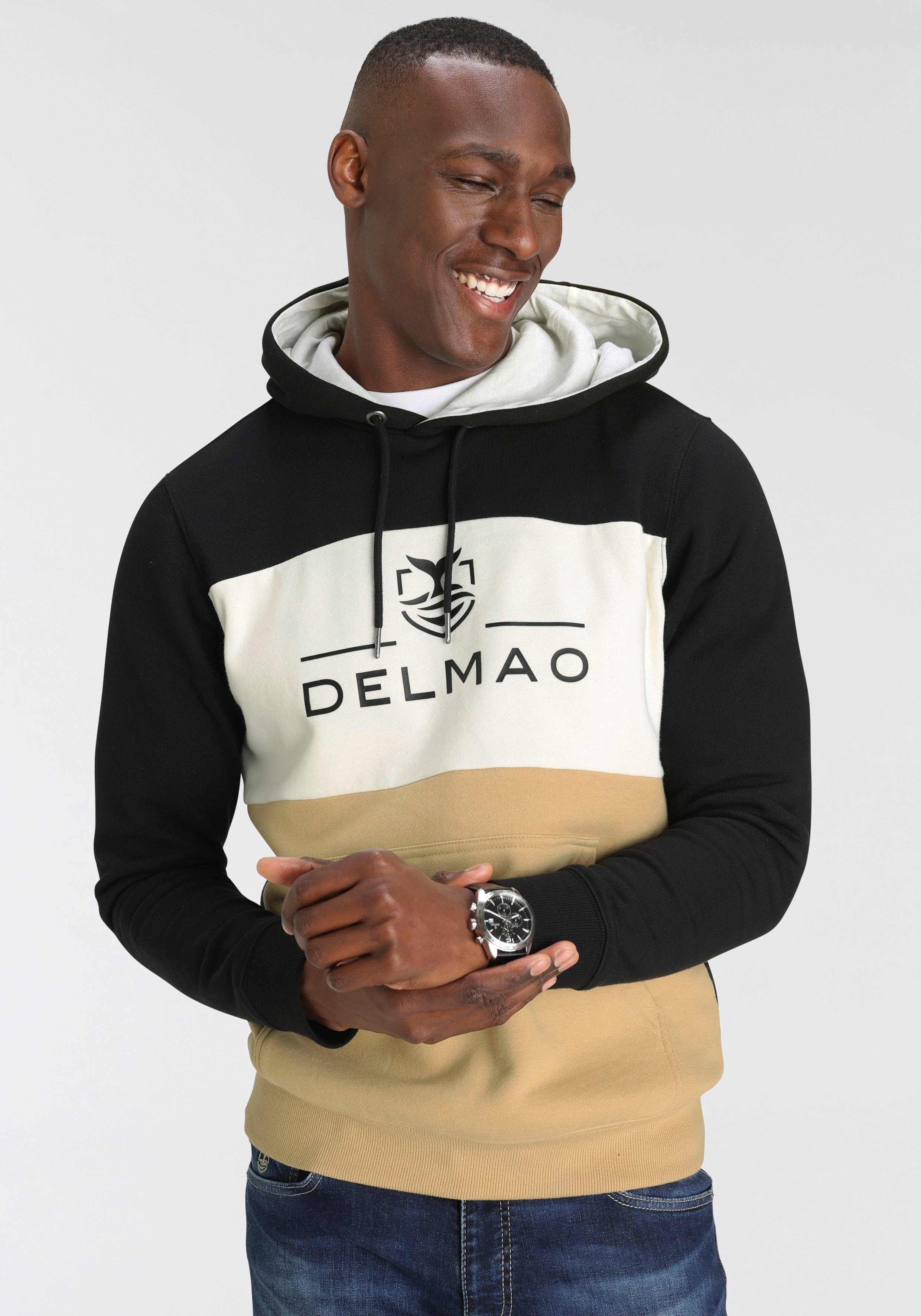 DELMAO Kapuzensweatshirt Langarm, lockere Passform, Colourblocking-Optik, günstig online kaufen