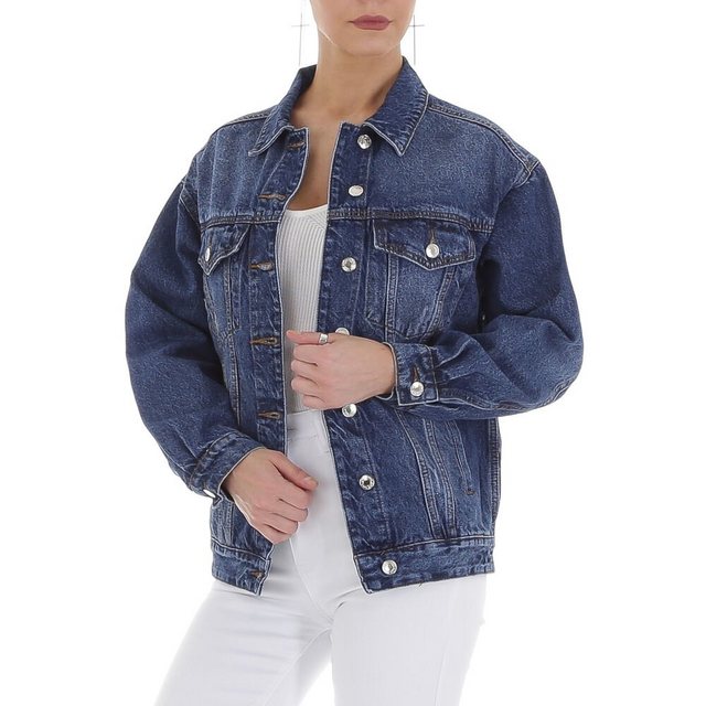 Ital-Design Jeansjacke Damen Freizeit Used-Look Jeansjacke in Blau günstig online kaufen