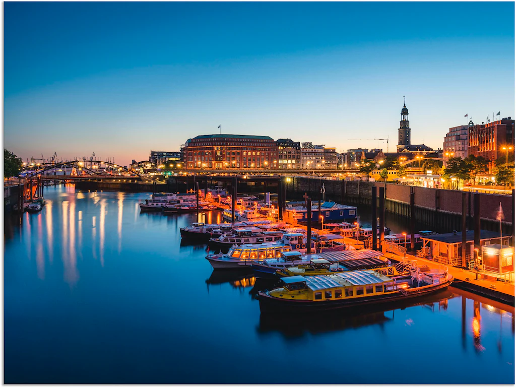 Artland Wandbild »Hamburg Hafen Panorama mit Michel«, Deutschland, (1 St.), günstig online kaufen