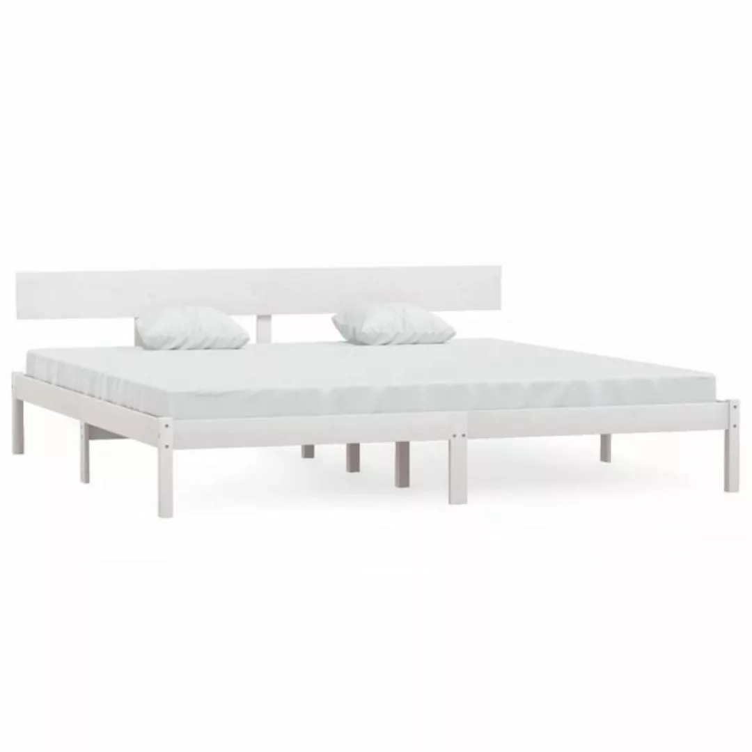 furnicato Bett Massivholzbett Weiß Kiefer 200x200 cm günstig online kaufen