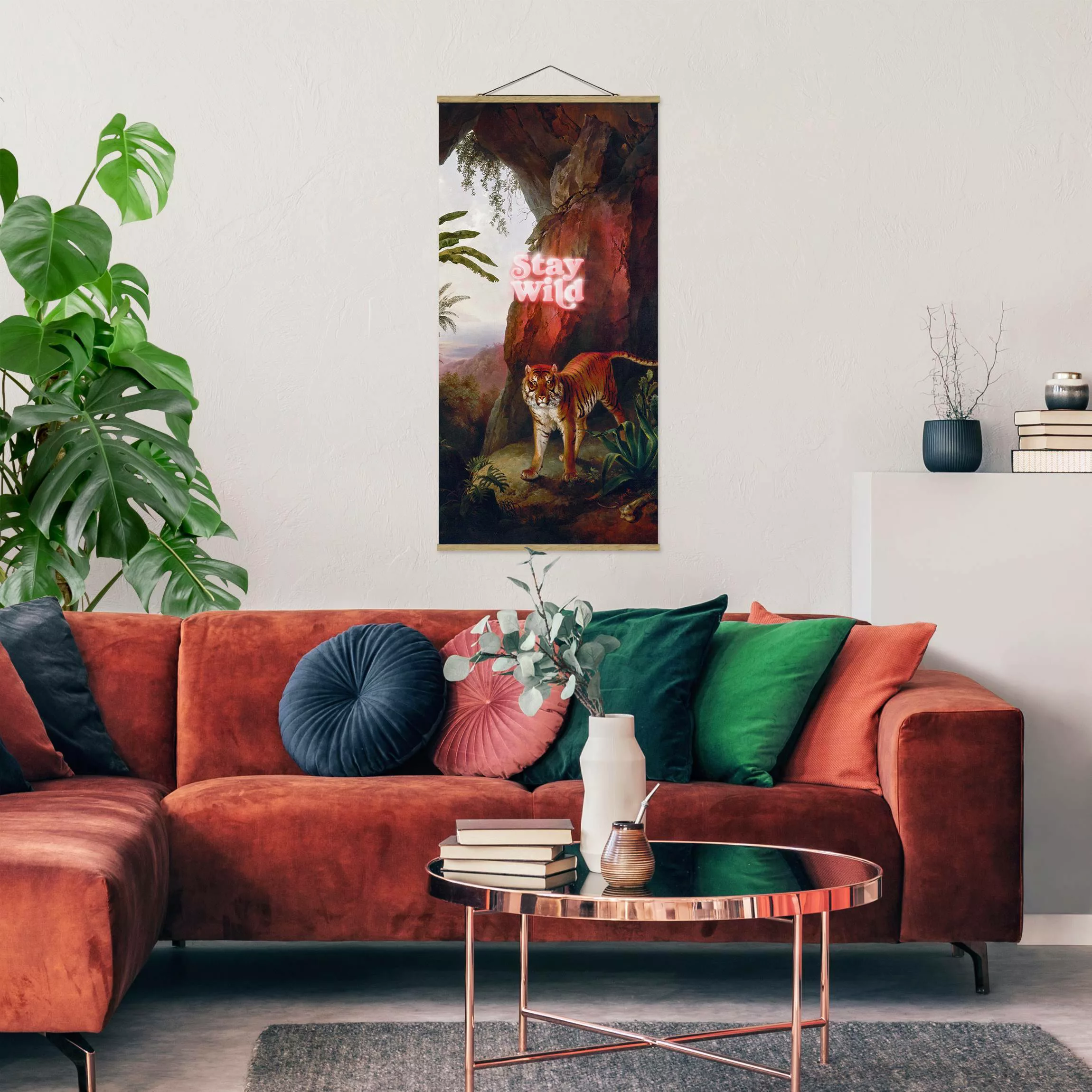 Stoffbild mit Posterleisten Stay Wild Tiger günstig online kaufen