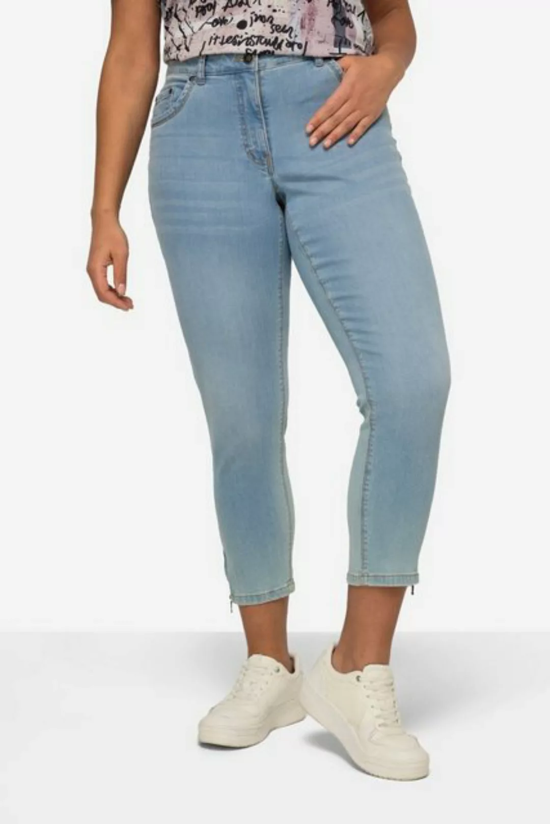 Dollywood Röhrenjeans 7/8-Jeans Slim Fit 5-Pocket Saumzipper günstig online kaufen