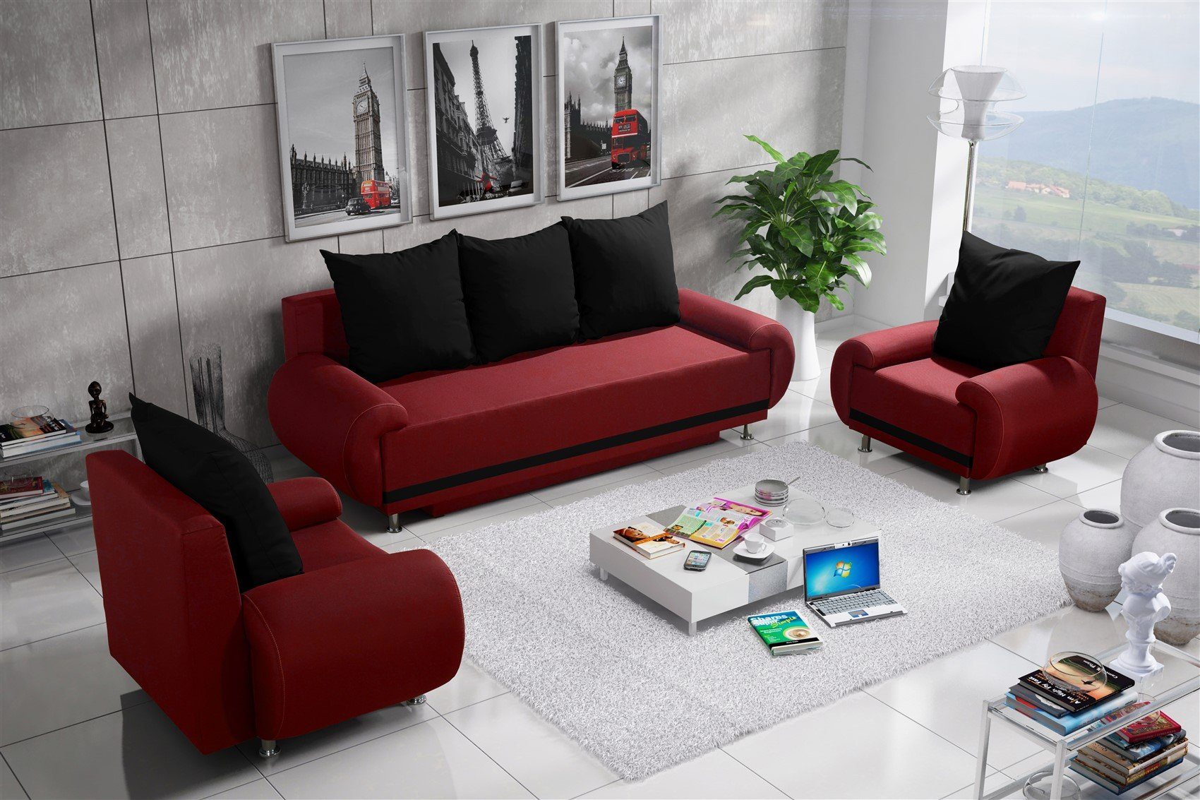 Fun Möbel Polstergarnitur Sofaset Designersofa MIKA günstig online kaufen