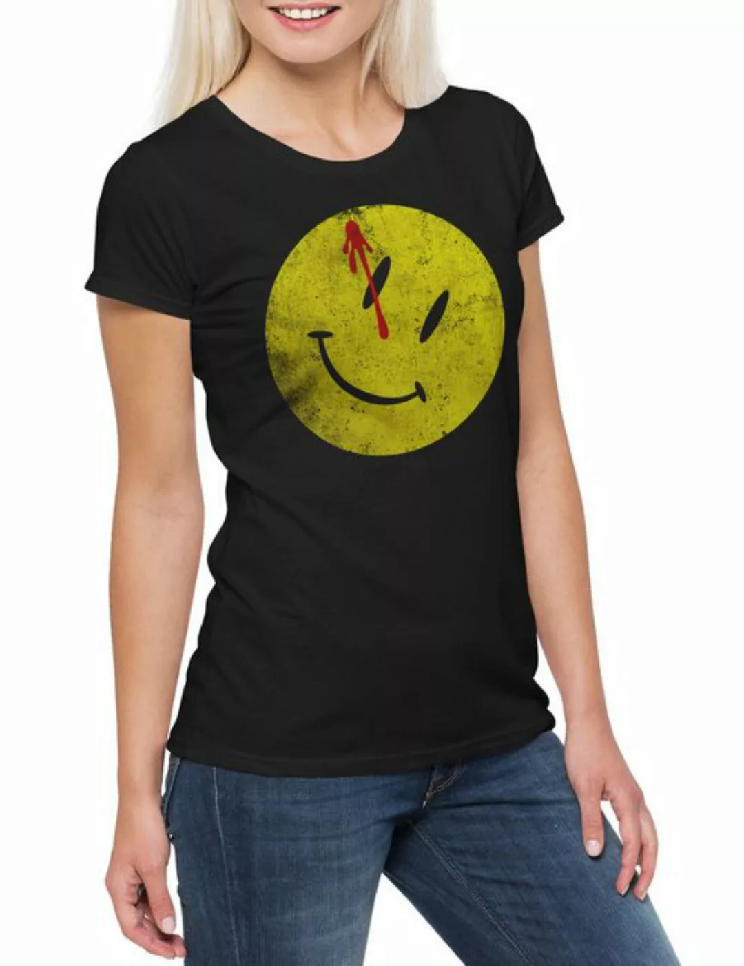 Urban Backwoods Print-Shirt Bloody Button Damen T-Shirt Watchmen Heroes Com günstig online kaufen