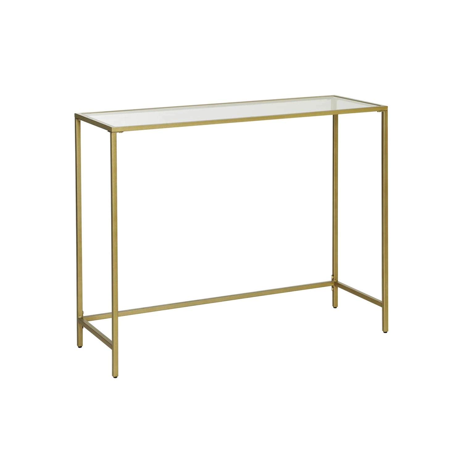 Vasagle Konsolentisch Hartglas 35 cm x 100 cm x 80 cm Gold günstig online kaufen