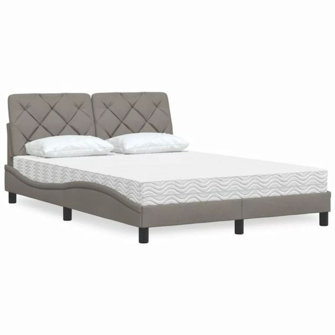 vidaXL Bett, Bett mit Matratze Taupe 140x190 cm Stoff günstig online kaufen