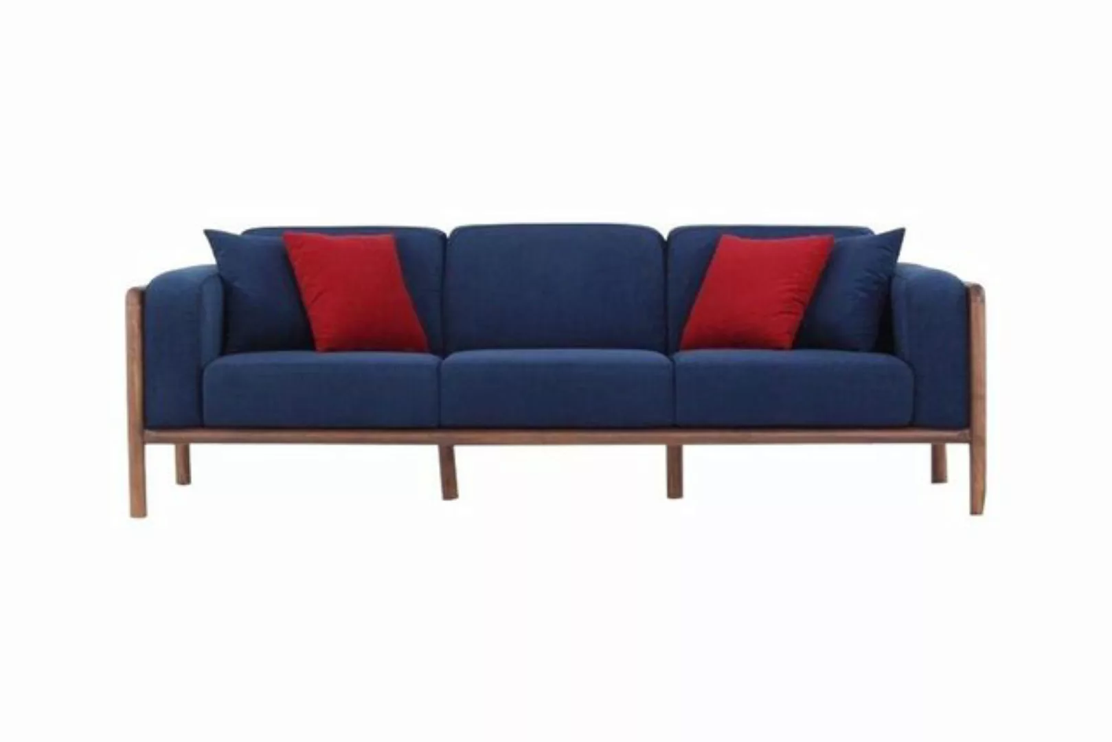 JVmoebel 3-Sitzer Sofa 3 Sitzer Dreisitzer Modern Stoff Blau Sofas Design W günstig online kaufen