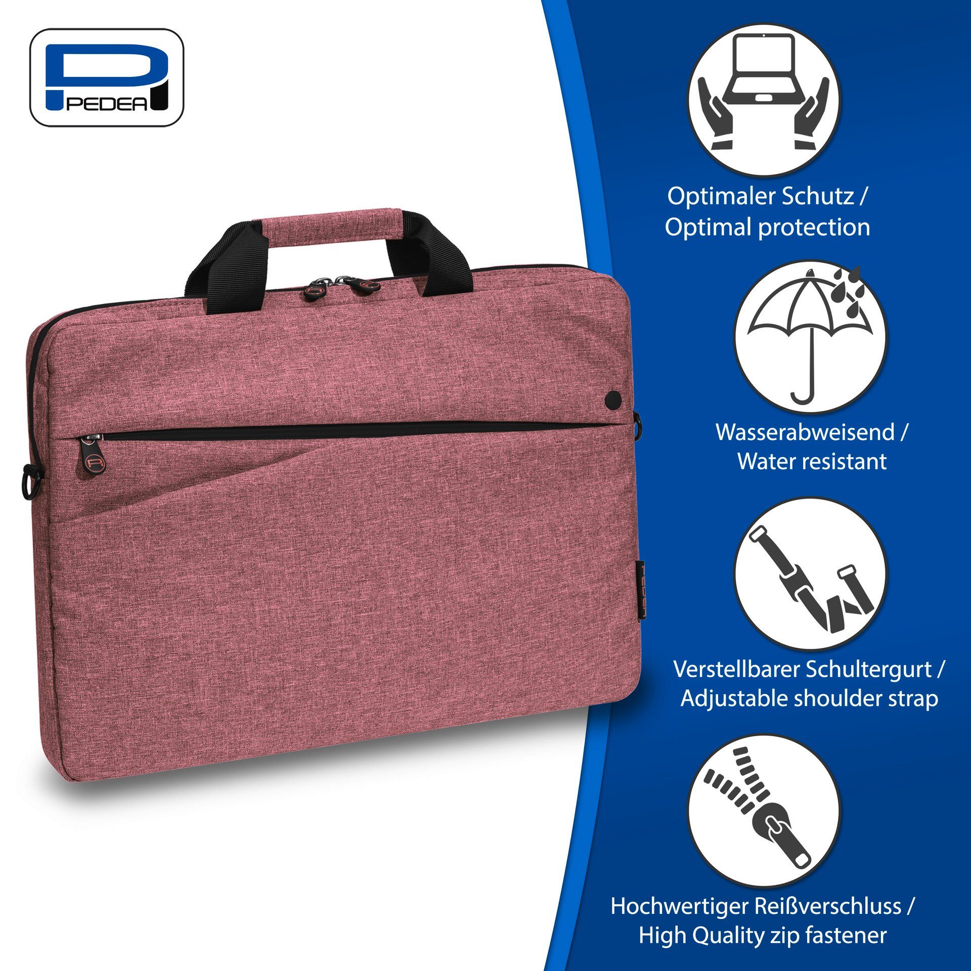 PEDEA Laptoptasche FASHION, Umhängetasche mit dicken günstig online kaufen