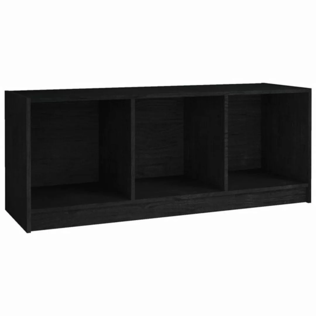 furnicato TV-Schrank Schwarz 104x33x41 cm Massivholz Kiefer günstig online kaufen