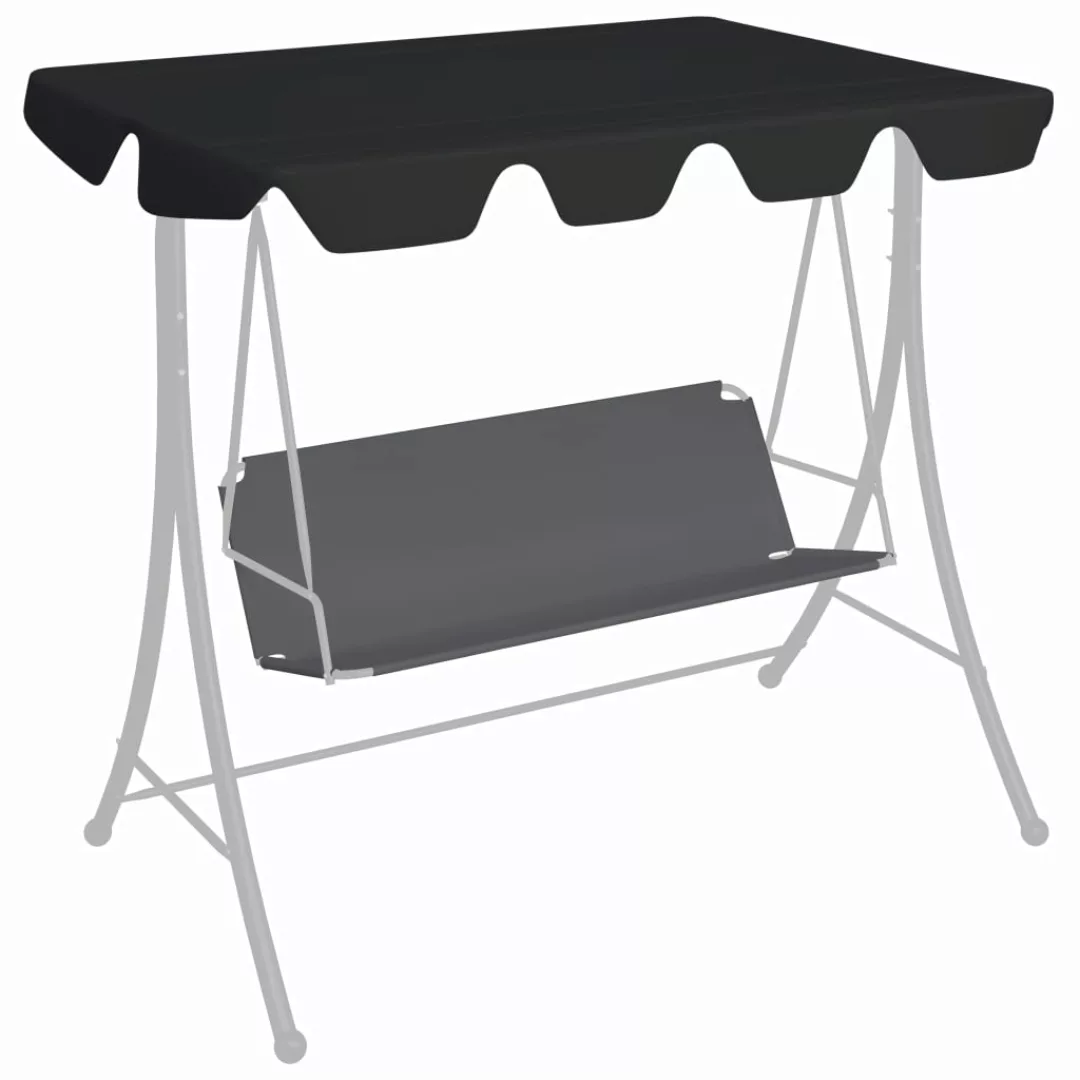 Ersatzdach Für Hollywoodschaukel Schwarz 188/168x110/145 Cm günstig online kaufen