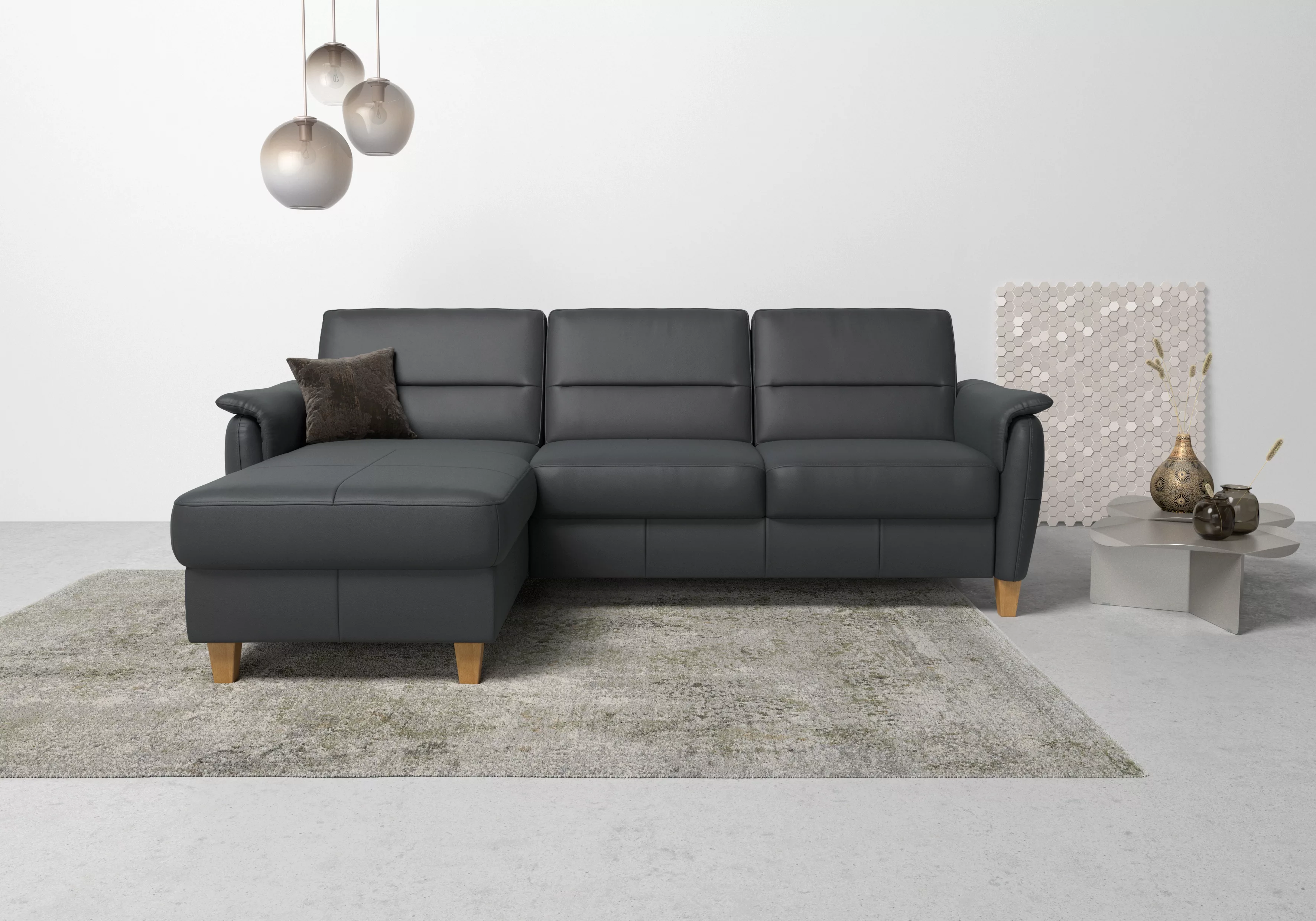 Home affaire Ecksofa "Palmera L-Form", Federkern, wahlweise mit Bettfunktio günstig online kaufen
