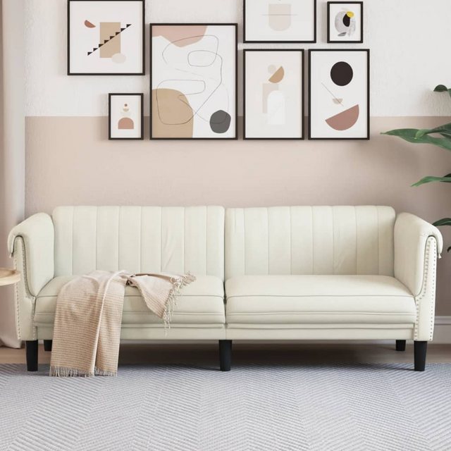 vidaXL Sofa Sofa 3-Sitzer Creme Samt günstig online kaufen