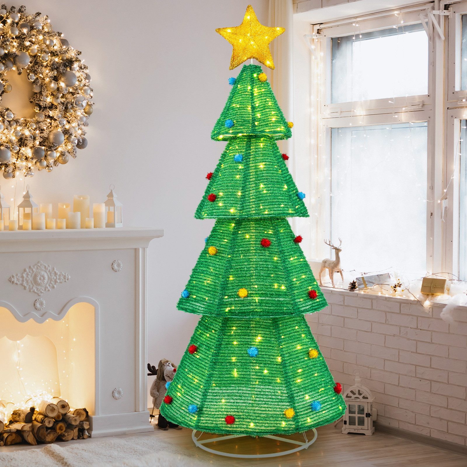 COSTWAY Weihnachtsfigur, Weihnachtsbaum, mit 200 LED-Lichern, günstig online kaufen