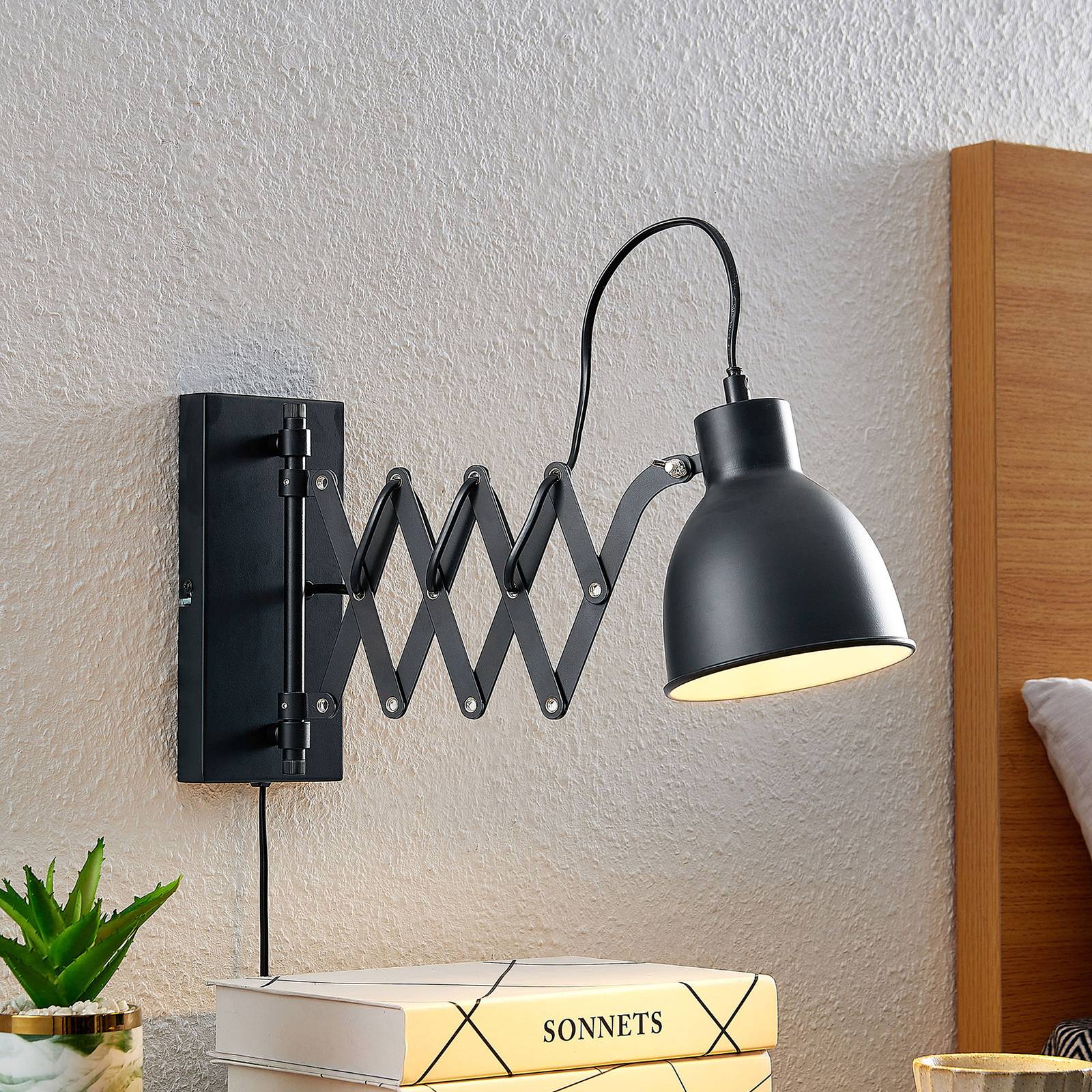 ELC Timbra Wandlampe mit Scherenarm, schwarz günstig online kaufen