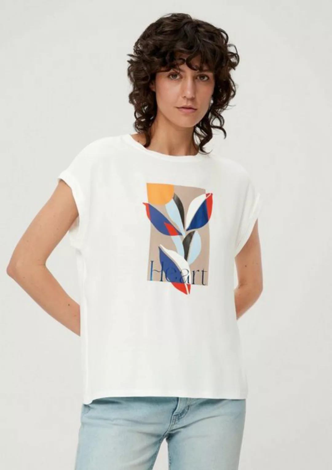 s.Oliver Kurzarmshirt T-Shirt mit Frontprint günstig online kaufen