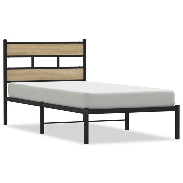 vidaXL Bett, Metallbett ohne Matratze Sonoma-Eiche 80x200 cm günstig online kaufen