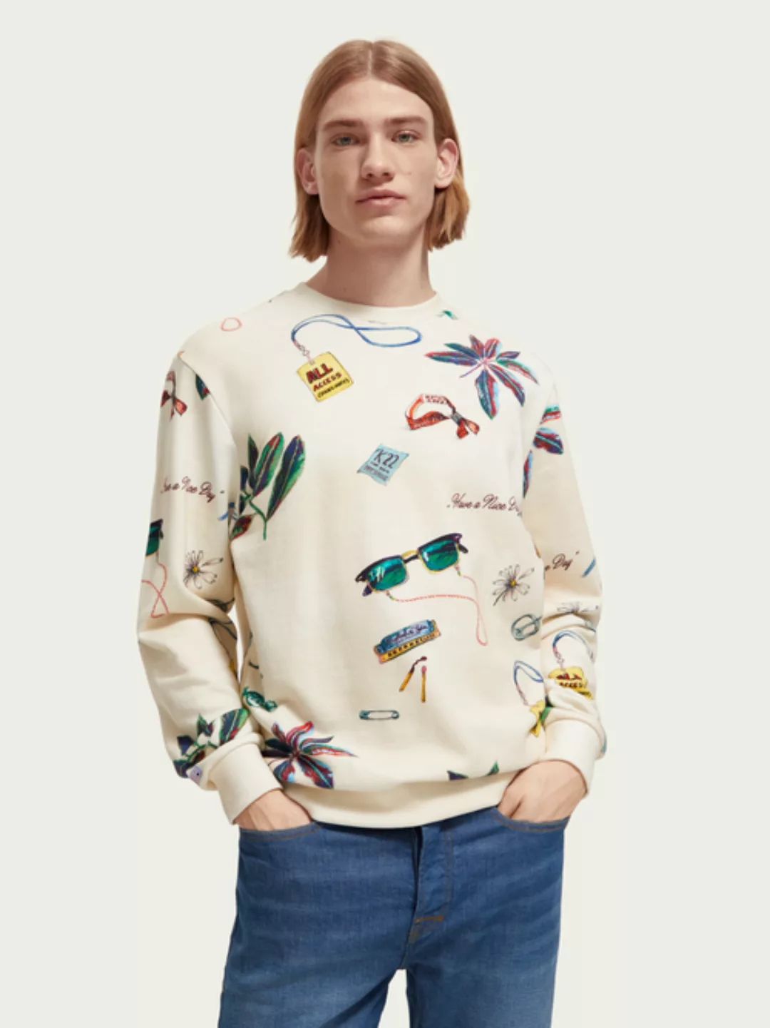 Maison Scotch Regular fit printed sweatshirt günstig online kaufen